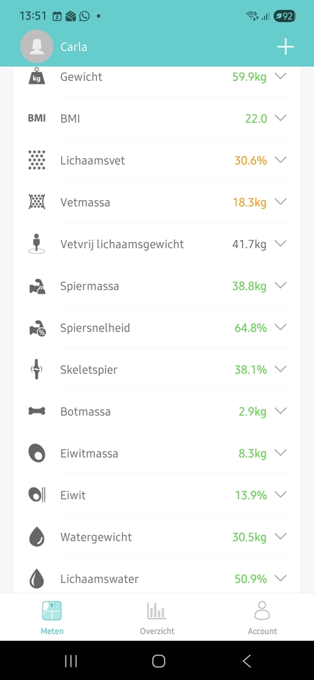 Sacoma Ultra personenweegschaal app met vet, bmi, sp[iermassa en botmassa meting, getest door nursepoint.nl
